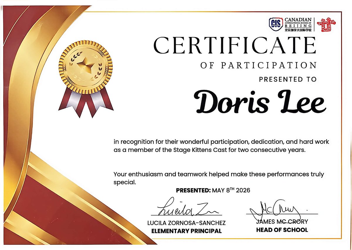 WSDA Junior — Official Participation Certificate
